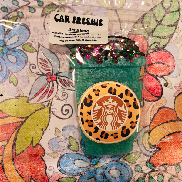 Turquoise coffee freshie - Tiki Island - 1