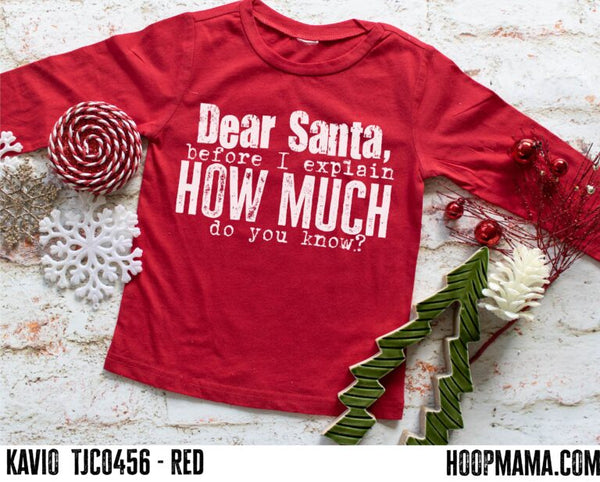 Dear Santa before I explain how much do you know - 1