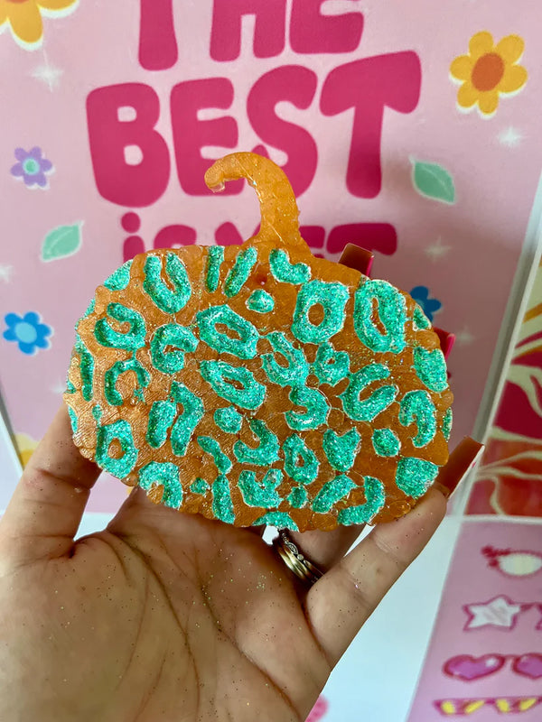 Orange and turquoise leopard pumpkin - harvest fig - 1