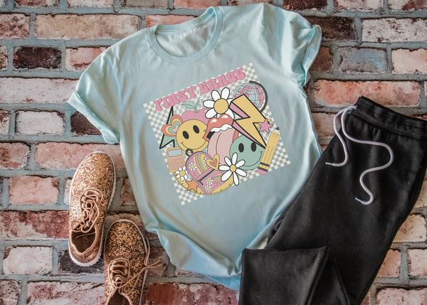 Retro checker teacher tee - 1