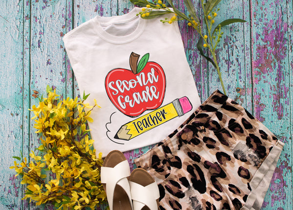 Apple and pencil *grade* teacher - 1