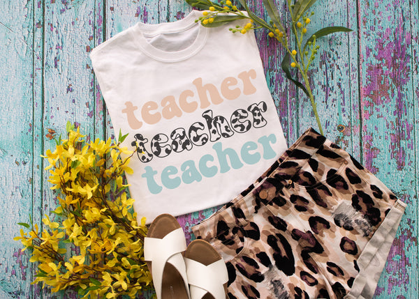 Pastel and cow print teacher - 1