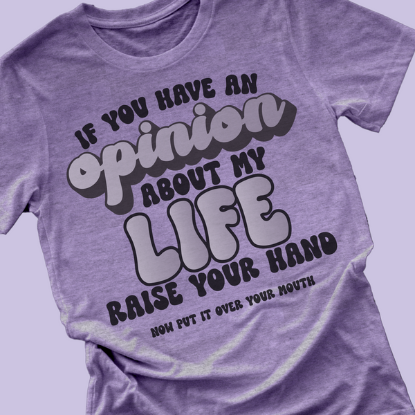 If you have an opinion about my life raise your hand - 1