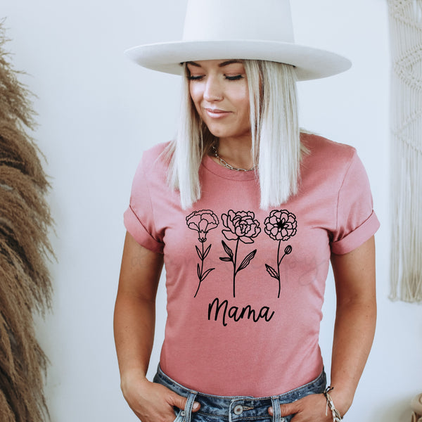 Custom birth month flower shirt - 1
