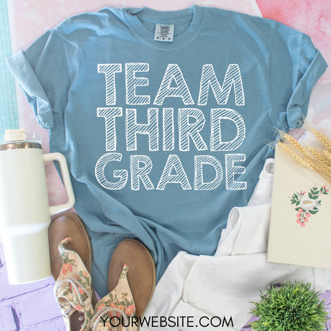 Team *grade* sketched letters