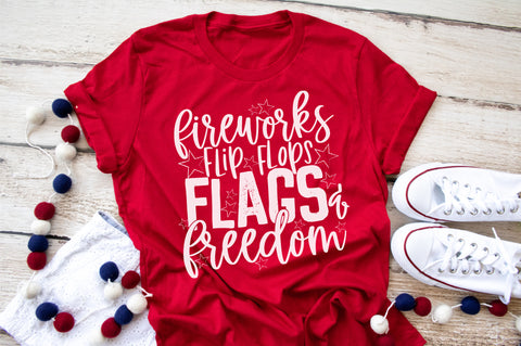 Fireworks flip flops flags freedom