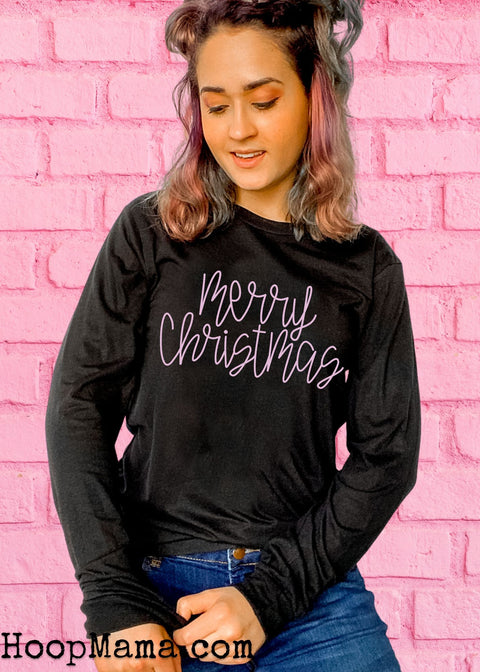 Simple pink merry Christmas