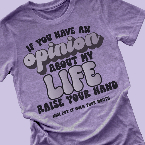 If you have an opinion about my life raise your hand