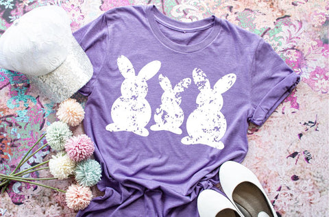 Distressed bunny trio