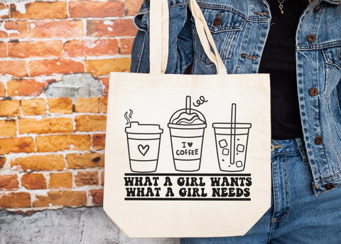 What a girl wants what a girl needs tote bag