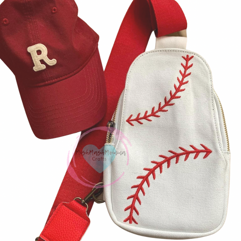 Canvas baseball sling bag